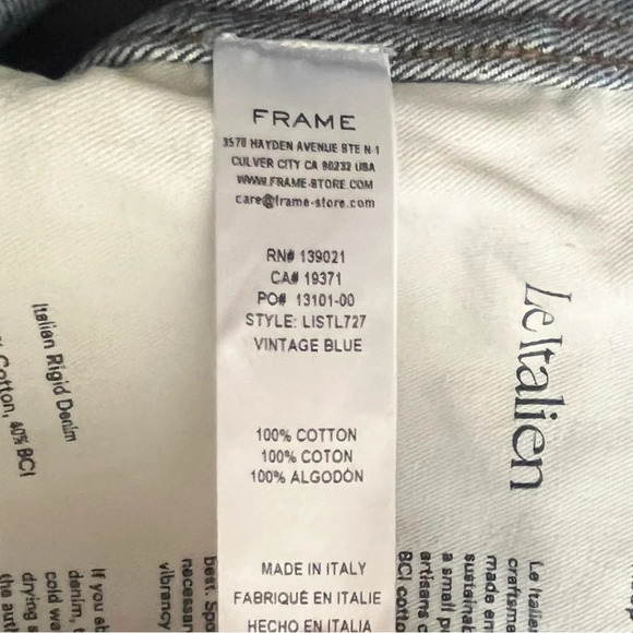 FRAME Le Italian True Straight Jean in Vintage Blue - Picture 11 of 13